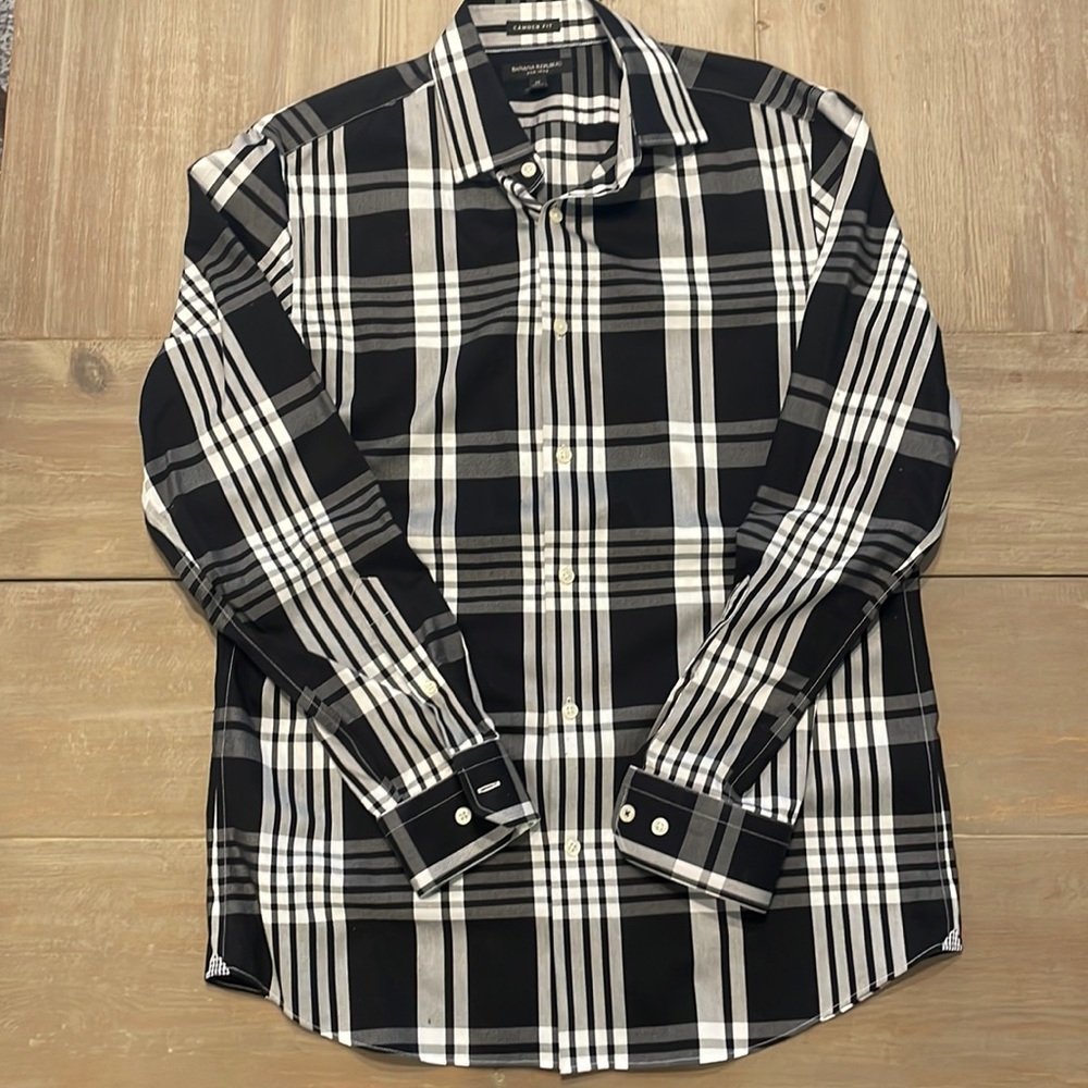 Banana Republic Camden Fit Non-Iron Plaid Button Down